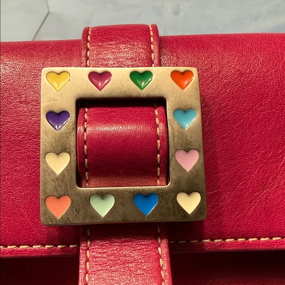 Dooney & Bourke Pink Shoulder Bag with Heart Buckle - Picture 5 of 7